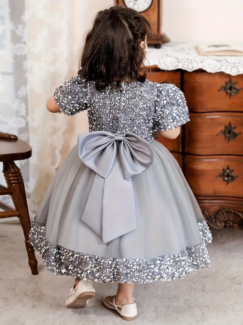 Glitter Princess Dress Silver