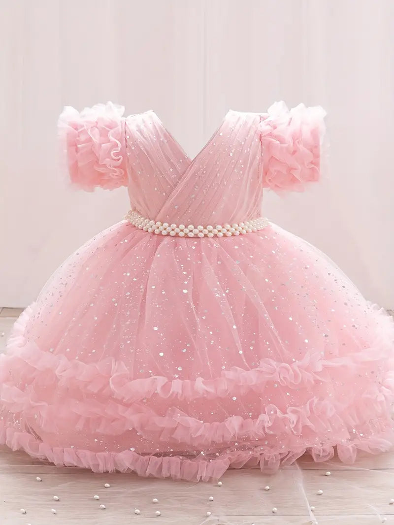 Ruffled Princess Dress Pink