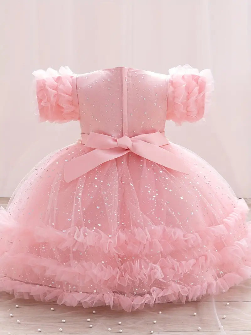 Ruffled Princess Dress Pink