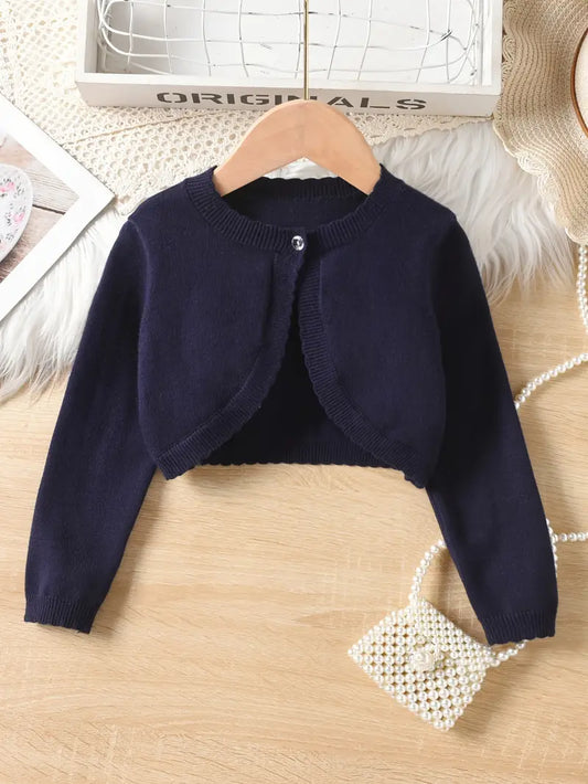 Short Knit Cardigan Navy