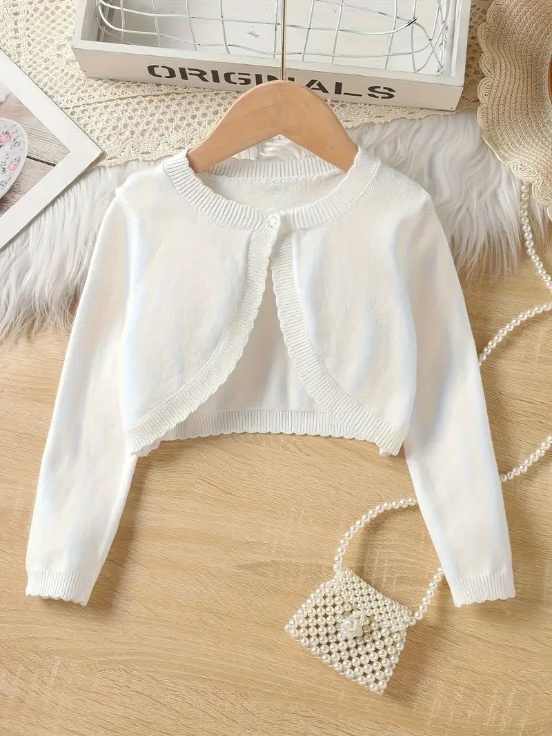 Short Knit Cardigan White