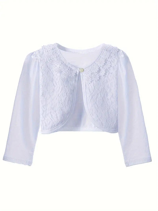 Lace Knit Cardigan White