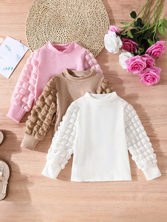 Bubble Sleeve Top Pink