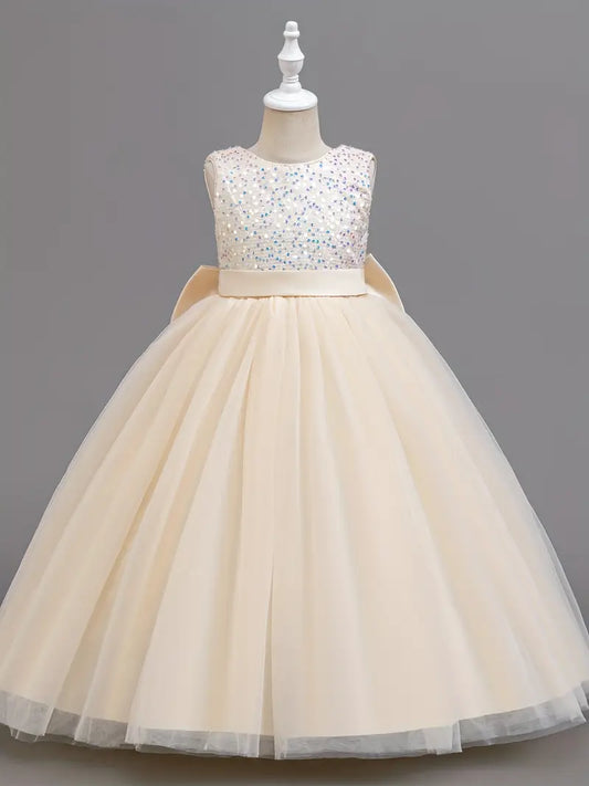 Long Princess Dress Light Gold