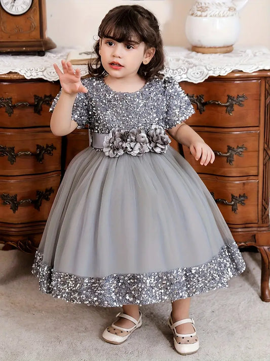 Glitter Princess Dress Silver