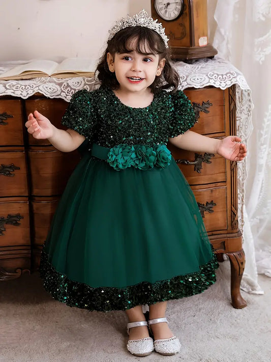 Glitter Princess Dress Emerald