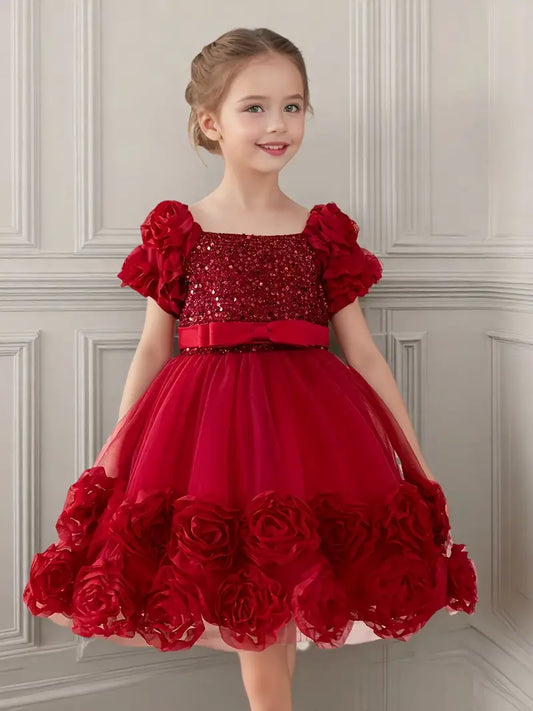 Elegant Princess Dress Red