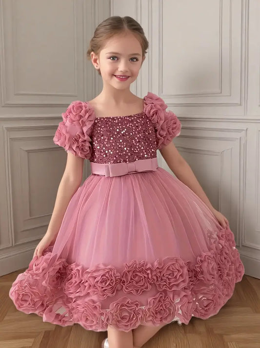 Elegant Princess Dress Dusty Pink