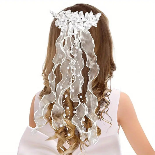 Ribbon & Flower Hairpiece